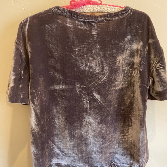 Calvin Klein CK Crushed Velvet Short Sleeve Top - Picture 4 of 4